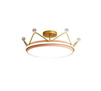 XYBZJP Accesorios de iluminación para decoración de dormitorios Infantiles, lámpara de Techo de Hierro Forjado con patrón de Corona, luz de Techo LED de Temperatura Ajustable de Tres Colores, lámpara