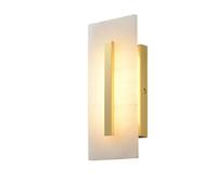 XYBZJP Aplique de pared de estilo industrial nórdico, lámpara de pared personalizada de mármol y cobre, luz LED cálida de 6 W, aplique de pared de un solo cabezal, lámpara decorativa para mueble de T