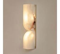 XYBZJP Aplique de pared de estilo industrial nórdico para interiores, lámpara de pared de alabastro natural de 35 cm, conexión de cableado fijo, aplique de pared de mármol, luminaria decorativa para