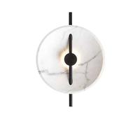 XYBZJP Aplique de pared de resina y metal de estilo minimalista nórdico, lámpara de pared individual personalizada, luz LED cálida de montaje empotrado, luminarias decorativas para mesilla de noche,