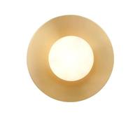 XYBZJP Aplique de pared G9 de cobre y cristal con rosca, lámpara de pared redonda personalizada, aplique de pared de un solo cabezal de estilo minimalista americano, luminarias decorativas para dormi