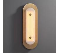 XYBZJP Aplique de pared LED de piedra natural de 23,6 pulgadas con luz cálida, lámpara de pared moderna de alabastro de estilo industrial, luz de pared interior con conexión de cableado fijo, luminar