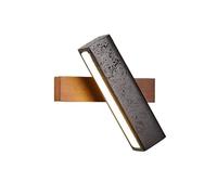 XYBZJP Aplique de pared LED de un solo cabezal con luz cálida, estilo industrial moderno, lámpara de pared de madera y piedra con agujero negro personalizada, luz decorativa para dormitorio, pasillo