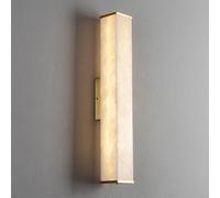 XYBZJP Aplique de pared rectangular de estilo minimalista moderno, luz cálida LED, aplique de pared de alabastro natural, conexión de cableado fijo, lámpara de pared de mármol, luminarias decorativas