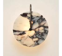XYBZJP Aplique de pared redondo LED de luz cálida, aplique de pared interior de estilo industrial nórdico, lámpara de pared de mármol natural, luminaria decorativa para sala de estar, pasillo y dormi