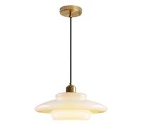 XYBZJP Lámpara colgante de cristal blanco, araña de un solo cabezal de estilo nórdico, base E26, lámpara colgante de altura ajustable, luminaria decorativa para mesa de comedor, dormitorio e isla de c