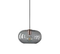 XYBZJP Lámpara Colgante de un Solo Cabezal con Base E27,Pantalla de lámpara Colgante de Vidrio Ovalada Creativa,Araña de Estilo Retro japonés,Accesorios de iluminación Decorativos para Restaurante de