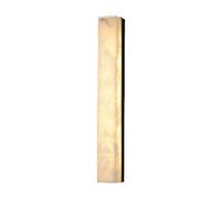 XYBZJP Lámpara de pared cuadrada de estilo medieval, aplique de pared LED de alabastro natural, con cuerpo de metal negro, conexión de cableado fijo, aplique de pared de mármol, luminaria decorativa