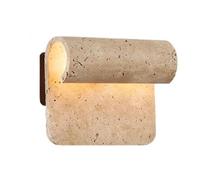 XYBZJP Lámpara de pared de madera de travertino amarillo de estilo industrial nórdico, luminarias creativas de montaje en pared, lámpara de pared de un solo cabezal con base G9, aplique decorativo de