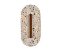 XYBZJP Lámpara de pared empotrada con fuente de luz LED, lámpara de pared creativa de madera de travertino amarillo, aplique de pared moderno minimalista de un solo cabezal, accesorios de iluminación
