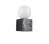 XYBZJP Lámpara de pared redonda creativa, lámpara de pared de un solo cabezal de estilo industrial moderno, base G9, aplique de cristal travertino negro, iluminación decorativa para pasillos de resta