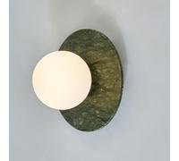 XYBZJP Lámpara de pared redonda de mármol de 7 pulgadas, luz de pared interior con conexión de cableado fijo, aplique de pared de piedra natural con rosca G9, luminaria decorativa para mesita de noch