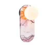XYBZJP Lámpara de pared redonda personalizada, lámpara de pared de vidrio de mármol de estilo minimalista moderno, lámpara de pared de un solo cabezal con tornillo G9, accesorios de iluminación decor