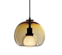 XYBZJP Pantalla de lámpara colgante de vidrio esférica creativa, lámpara de araña de personalidad nórdica, fuente de luz E27, luz colgante de un solo cabezal, accesorios de iluminación decorativos par