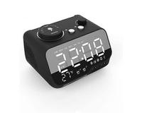 XYC Rich and Loud Sound Wireless Alarm Clock Bluetooth Speaker USB Mobile Phone Charging LED Mirror Smart Radio Small Stereo (Color : White)