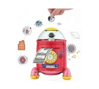 XYC Rocket Piggy Bank for Girls Boys kids ,Large ATM Electronic Money Coin Banks with Password Protection, Fingerprint and Automatic Paper Money Scrol