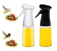 XYDZ Pulverizador Aceite Cocina, 2 Dispensador de Aceite Oliva Botella de 210 ml, Rociador de Vinagre, para Cocinar, Ensalada, Hornear, Pan, BBQ (Blanco+Negro)