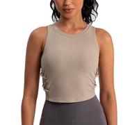 XYFfybhsd Mujer Compresión Slim Fit Camisetas Fitnes sin Mangas Camiseta de Tirantes Tops(Size:s,Color:khaki)