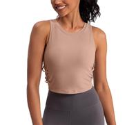 XYFfybhsd Mujer Compresión Slim Fit Camisetas Fitnes sin Mangas Camiseta de Tirantes Tops(Size:XL,Color:marrón)