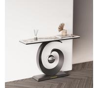 XYFGODEM Mesa Consola de Pizarra con Marco Metal, Auxiliar Moderna para Sala Estar, Pasillo, Vestíbulo, Entrada, Sofá Decorativa Base Acero al Carbono Resistente