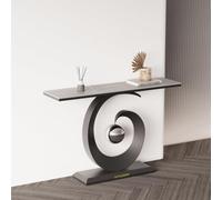 XYFGODEM Mesa Consola de Pizarra con Marco Metal, Auxiliar Moderna para Sala Estar, Pasillo, Vestíbulo, Entrada, Sofá Decorativa Base Acero al Carbono Resistente