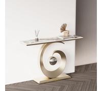 XYFGODEM Mesa Consola de Pizarra con Marco Metal, Auxiliar Moderna para Sala Estar, Pasillo, Vestíbulo, Entrada, Sofá Decorativa Base Acero al Carbono Resistente