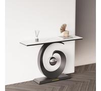 XYFGODEM Mesa Consola de Pizarra con Marco Metal, Auxiliar Moderna para Sala Estar, Pasillo, Vestíbulo, Entrada, Sofá Decorativa Base Acero al Carbono Resistente