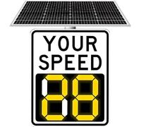 XYFGODEM Señal de Límite Velocidad Solar con Radar LED - Retrorreflectante 3M, Panel Alta Conversión, IP65, Control Remoto, para Autopistas, Carreteras