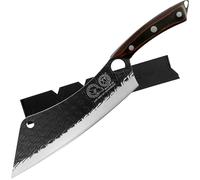 XYJ 10 Inch Kitchen Knife,High Carbon Steel,Full Tang Slicing Cooking Knife,Wood Handle,Professional Chef Knife With Sheath,Edge Guard Protector,Outdoor Camping BBQ for Mom Dad