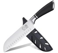 XYJ 7 Inch Kitchen Knife Stainless Steel Cleaver Vegetable Meat Cutting Cooking Knife,Kitchen Cutlery,Japanese Santoku Knife With Sleeve,Edge Guard Protector