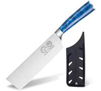 XYJ Authentic Since 1986,Kitchen Knife,7 Inch Stainless Steel,Japanese Nakiri Knife Razor Sharp Professional Chef Knife,Meat Cleaver,Cooking Slicing Knife With Cover