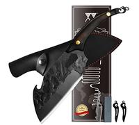 XYJ COMPLETO TANG 6.5 "cuchillos vegetales de acero inoxidable 1.5 pulgadas cuchillo pequeño y piedra de afilar y cuero vaina cuchillos accesorios para cocina camping o barbacoa