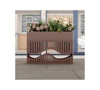 XYJIAOU2026 Banco de Jardinera de Parque Caja De Flores For Exteriores, Canal For Patio, Cama Rectangular, Valla Carretera, Estante Divisorio