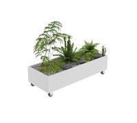XYJIAOU2026 Banco de Jardinera de Parque Outdoor Bloemdoos Groen Bloembed Met Universele Wielen Melktheewinkel Koffieshop Openluchtverdeling Mobiele Bloemtrog