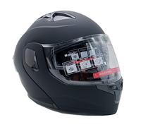 XYJTC Lente de Casco de Motocicleta, Casco de Motocicleta con Doble Visera abatible Modular de Cara Completa Dot (Negro, Extragrande)(Nero,M)
