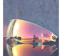 XYJTC Motocicleta Lente de casco de visión nocturna transparente de alta definición for ORZ for GB7 Marrón Protección Parabrisas Conduzca con seguridad(Rainbow Red (Night))