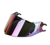 XYJTC Motocicleta Lente de visera casco, ahumado oscuro transparente, protector arcoíris plateado, compatible solo con cascos LS-2 VORTEX compatible FF313 (negro)(Rainbow)