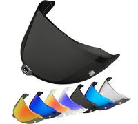 XYJTC Motocicleta Visera de repuesto for casco R2R. Parabrisas for motocicleta, parasol, lente policarbonato, protección UV, compatible con KYT (transparente)(Deep Black)