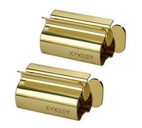 XYKEEY, Juego de 2 rodillos de metal exprimidores para tubo de pasta de dientes, Dorado