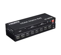 XYKJOBC 4K 60Hz 6x2 HDMI Matriz 6 IN 2 OUT HDMI Splitter Switch 4x2 Audio Video Convertidor con EDID para PC, TV, Doble Pantalla