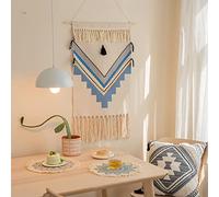 XYLGJYT Tapiz Azteca para Colgar en la Pared, Tapiz Bohemio con borlas, Tapiz de macramé de algodón y Lino para decoración del hogar, Dormitorio y Sala de Estar,G-19.7x27.6 in