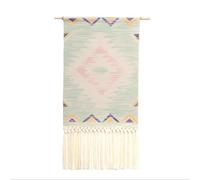 XYLGJYT Tapiz de macramé para colgar en la pared, decoración bohemia, tapiz azteca para colgar en la pared, lino de algodón, borlas hechas a mano, decoración de pared bohemia, I-50 x 70 cm