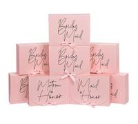 Xylitic Paquete de 8 cajas de propuesta de dama de honor con cinta, caja de propuesta de dama de honor, cajas de dama de honor, caja de regalo de propuesta de matrona de honor, regalos de propuesta de