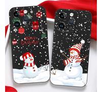 Xylota 2 x Navidad Funda para iPhone 14 Pro Max 6,7", Lindo Navideño Carcasa con Dibujos Yeti Copo de Nieve, Suave Silicona TPU Antigolpes Protectora Christmas Case Cover para iPhone 14 Pro Max, Negro