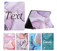 Xylota Funda Personalizada para iPad 9/8/7 10,2" Modell 2021/2020/2019, 9,/8,/7, Generation, Aesthetic Diseño Texto Personalizable Carcasa con Función de Soporte,PU Cuero Flip Tablet Cover, Mármol