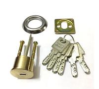 XYLRSMH Lock Cylinders Cerradura de Puerta Universal de Cobre con Cilindro de Seguridad y 6 Llaves for cerraduras de Puertas Exteriores de Repuesto Redondas de Cobre. BombíN Cerradura