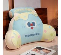 XYMCX Almohada de Lectura para Adultos, Ideal para Descansar en la Cama, Jugar y Leer. con reposabrazos Ajustables. 2 en 1, Ideal para el Respaldo, el sofá y la Espalda.,Blue-65 * 40CM
