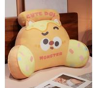 XYMCX Almohada de Lectura para Adultos, Ideal para Descansar en la Cama, Jugar y Leer. con reposabrazos Ajustables. 2 en 1, Ideal para el Respaldo, el sofá y la Espalda.,Yellow-65 * 40CM