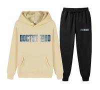 XYMCX Chándal con capucha para hombre de Doctor Who, chándal de 2 piezas de manga larga, chándal informal para correr y jogging, trajes cálidos de otoño e invierno con bolsillo cordón.,Khaki-x_l