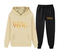 XYMCX Chándal de hombre para Doctor Who, sudadera con capucha informal para correr y jogging, conjunto deportivo de 2 piezas para mujer, sudadera de manga larga, traje cálido de invierno,Khaki-3x_l